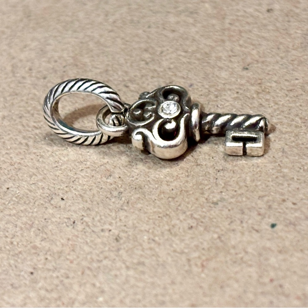 Brighton Magic Key charm Silver with clear crystal accents Retired - Picture 3 of 5